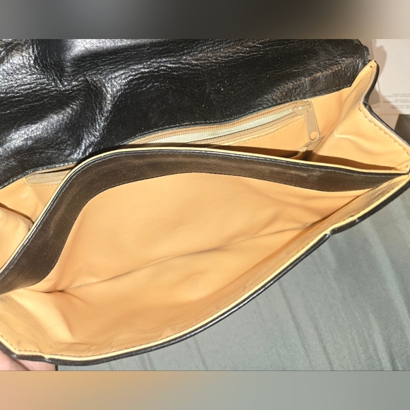Vintage Circa 1980s Celine Black Leather Clutch With Tags - Picture 8 of 9